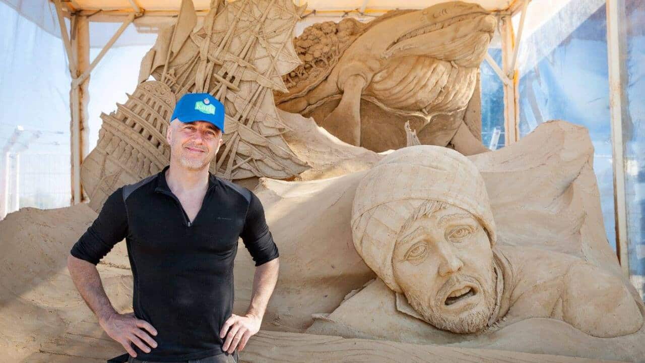Leonardo Ugolini in un lavoro per il Karls Erlebnis-Dorf in Germania
