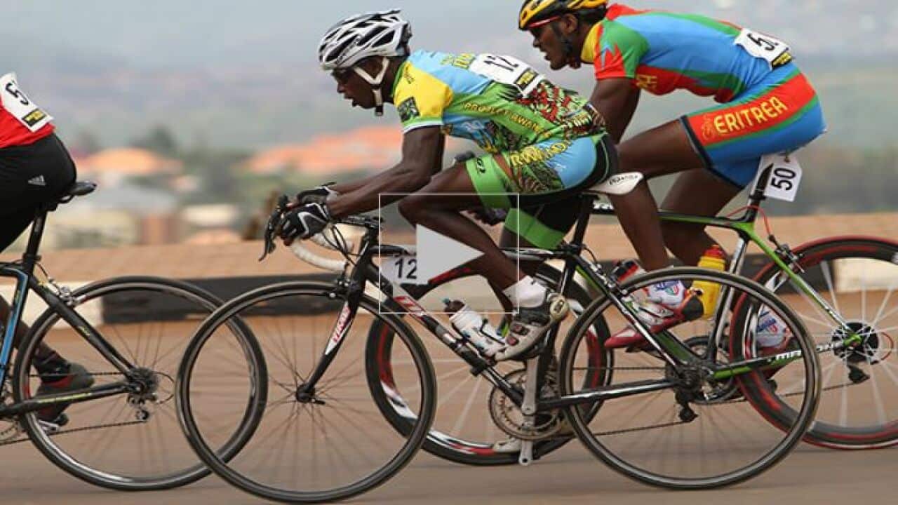 Eritrean cyclist at the Tour of Rwanda