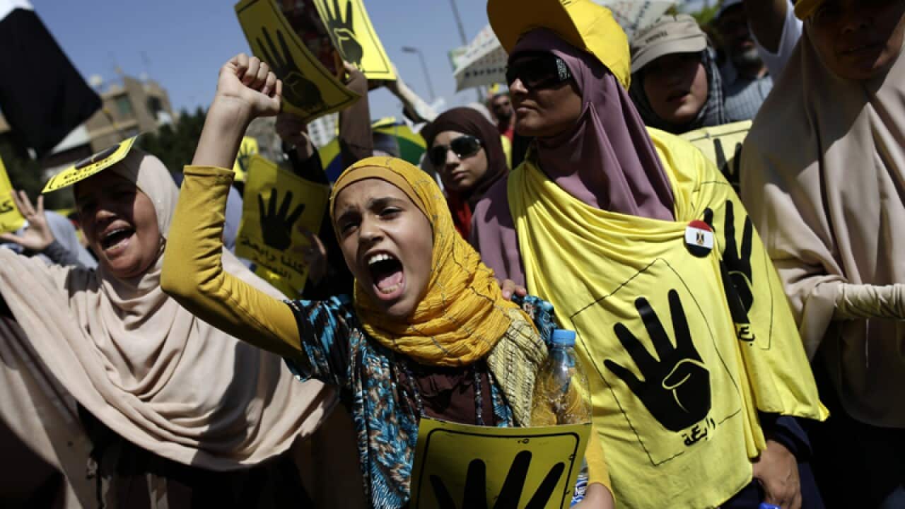 supporters of Egypt's ousted President Mohammed Morsi in Cairo, Egypt