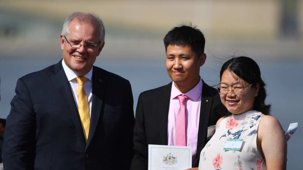Scott Morrison at a citizenship event in Canberra, January 26, 2020.