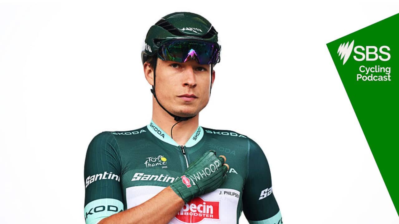 VALENCIENNES, FRANCE - JULY 07: Jasper Philipsen of Belgium and Team Alpecin - Deceuninck - Green Sprint Jersey prior to the 112th Tour de France, Stage 3 a 178.3km stage from Valenciennes to Dunkerque / #UCIWT / on July 07, 2025 in Valenciennes, France. (Photo by Dario Belingheri/Getty Images)