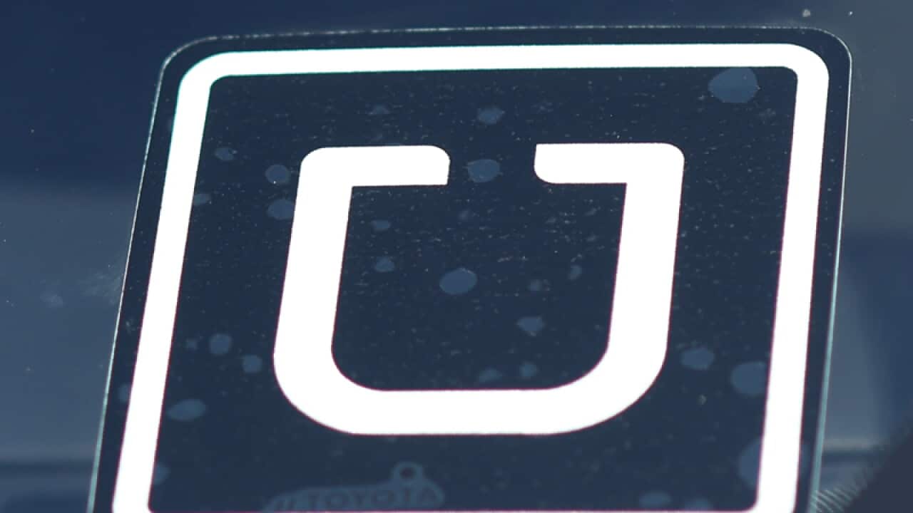 An Uber sticker