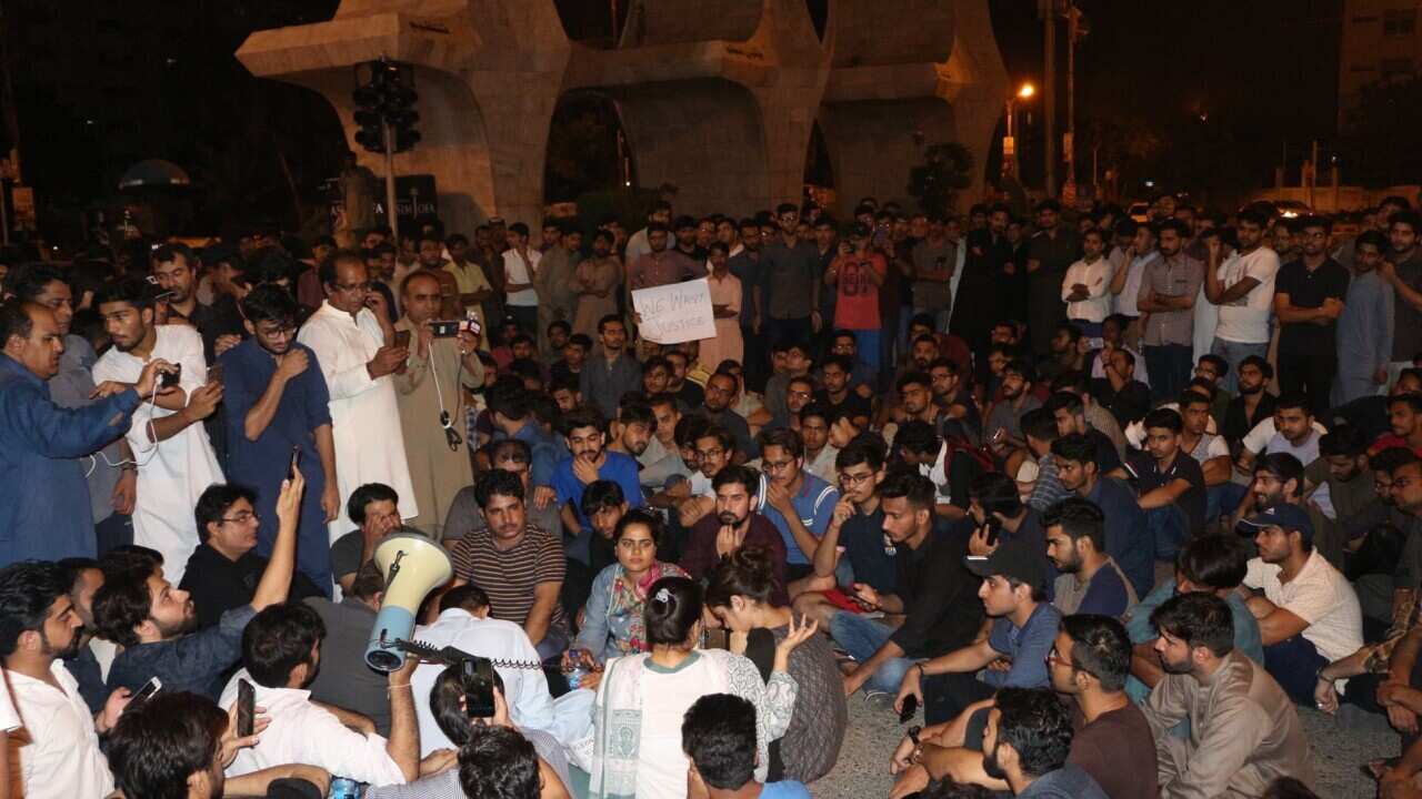A sit in at teen talwaar, Karachi Pakistan