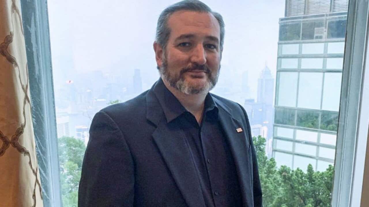 Ted Cruz was dressed in black to ‘express solidarity with protesters’.