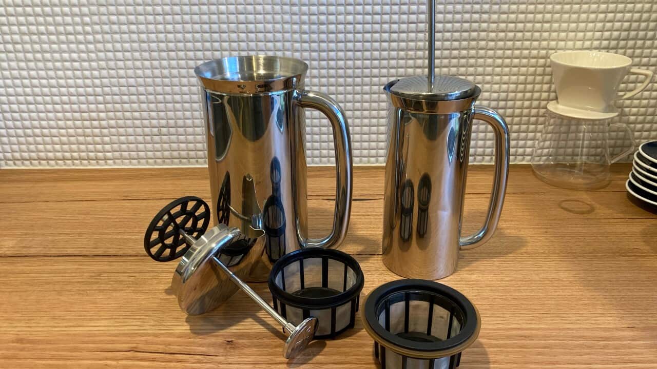 Coffee plunger (Photo by Toshiyuki Ishiwata)