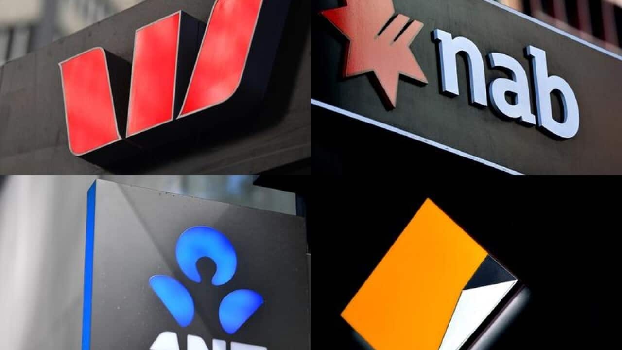 Composite of four bank logos