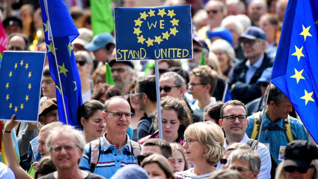 Thousands of people marched in cities across Germany on Sunday to protest against nationalist and far-right parties looking to secure more seats in this week's European elections.