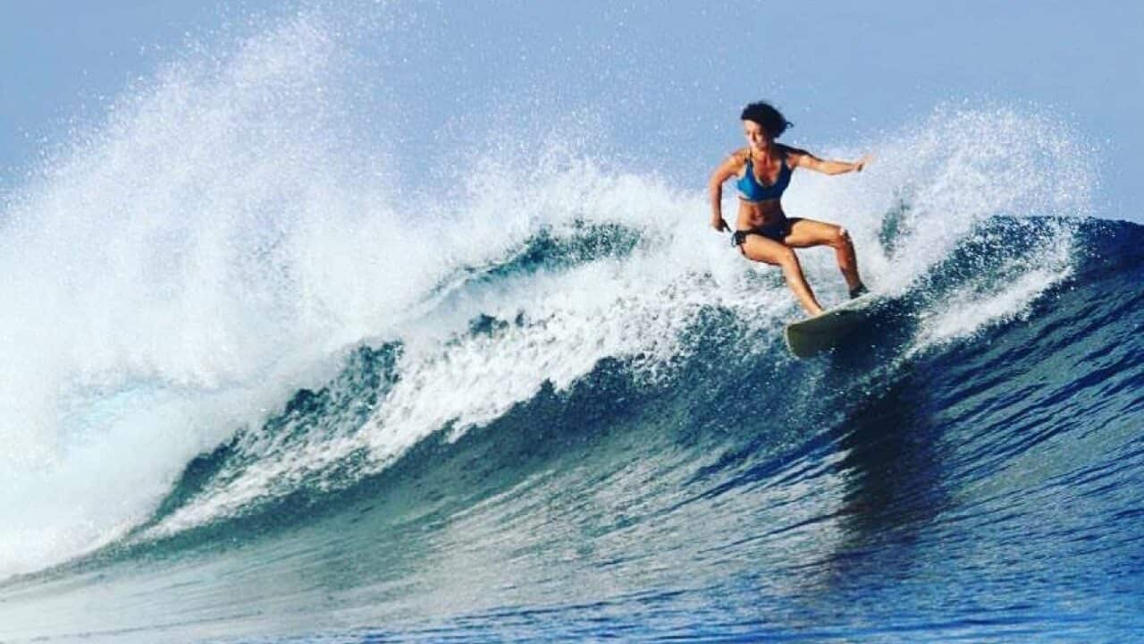 Kurdish surfer Gule Akman