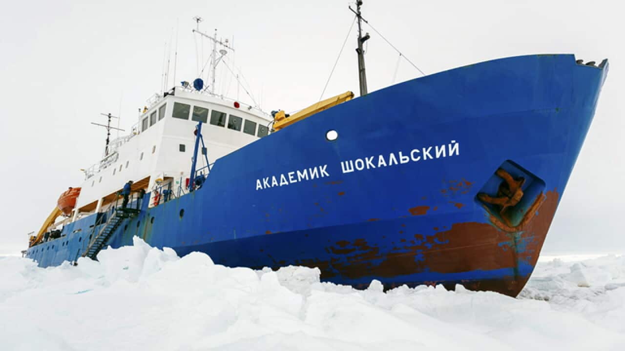Russian ship MV Akademik Shokalskiy trapped in thick Antarctic ice