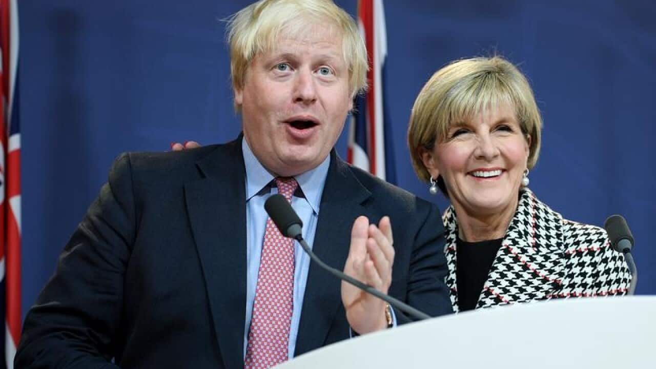 UK Foreign Secretary Boris Johnson and Foreign Minister Julie Bishop
