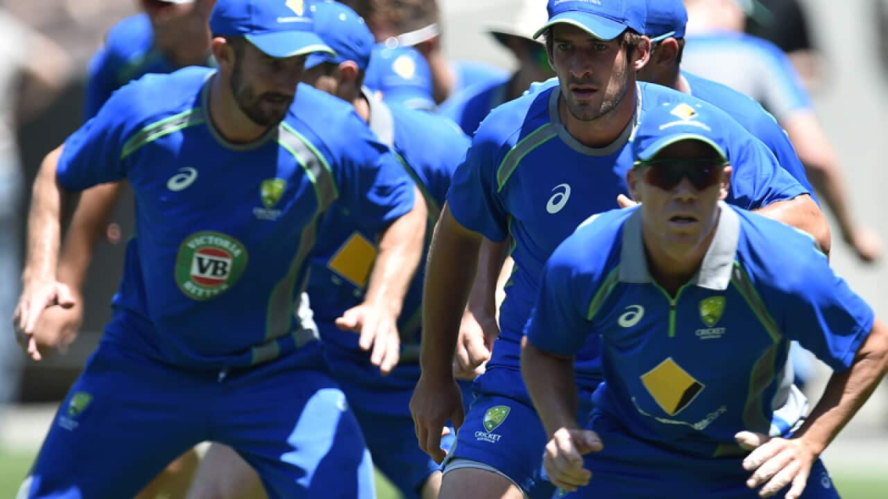 Australian players during a training session