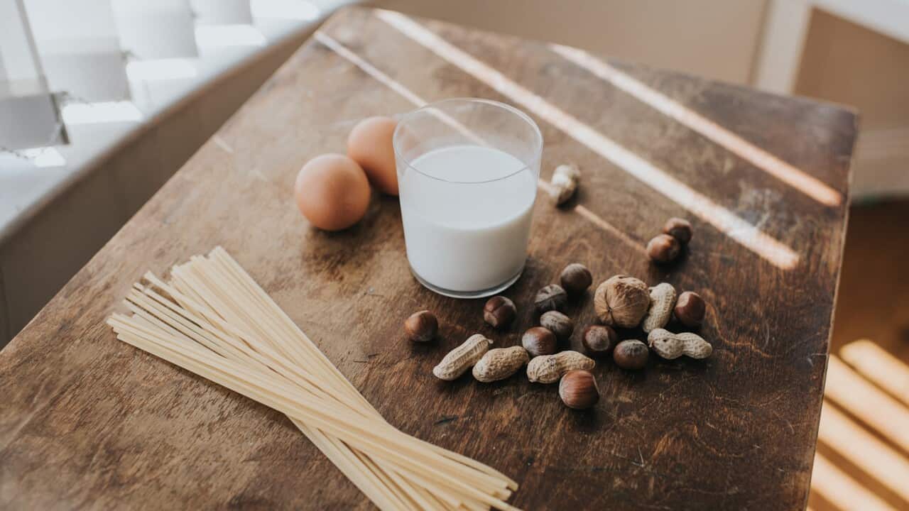 Eggs, Pasta, Nuts and Milk