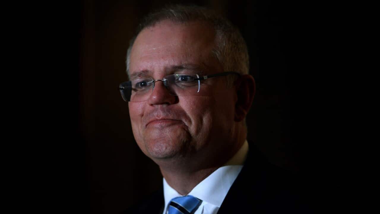 Treasurer Scott Morrison takes questions from the media after delivering his Pre-Budget Address to the Australian Business Economists luncheon in Sydney, Thursday, April 26, 2018. (AAP Image/Dan Himbrechts) NO ARCHIVING