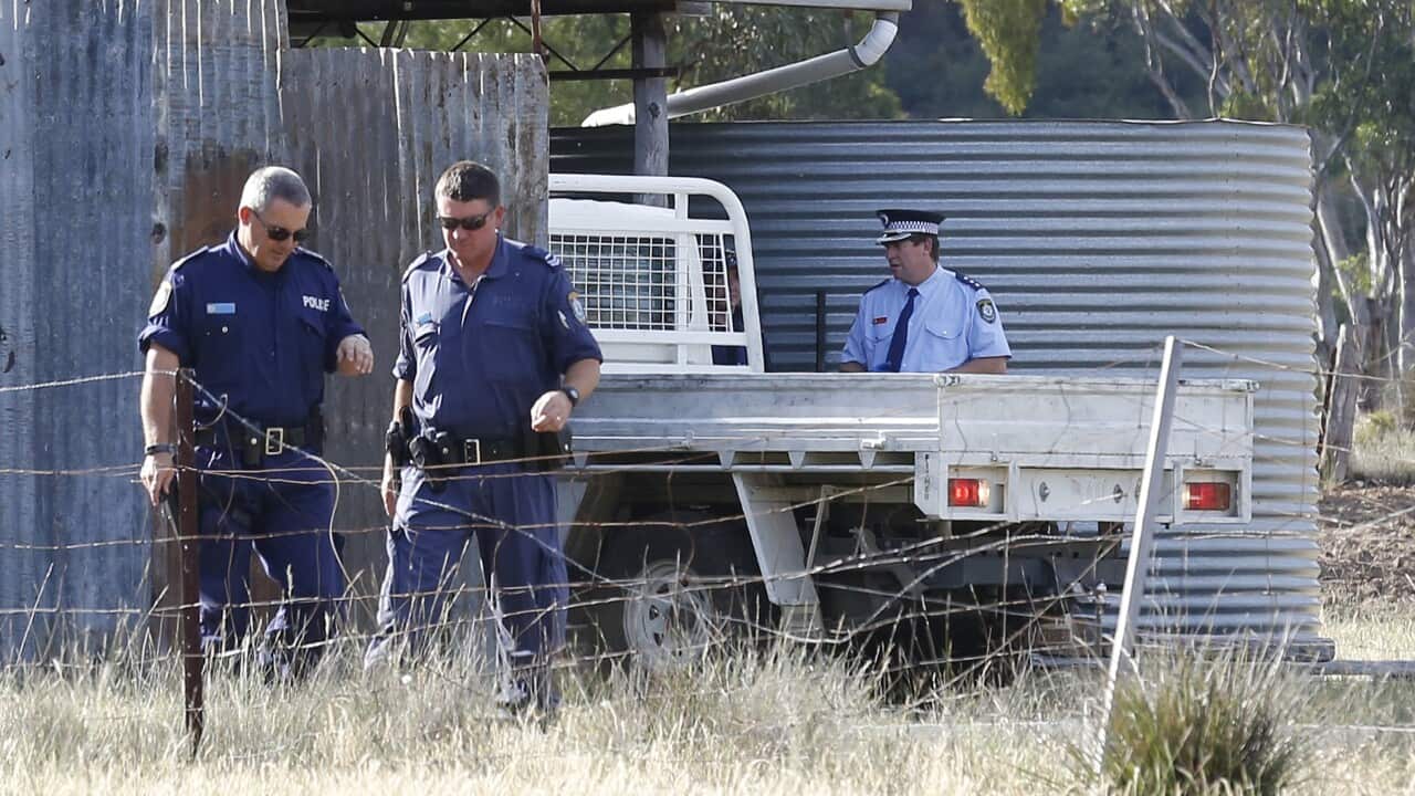 Police search a farm in 2015