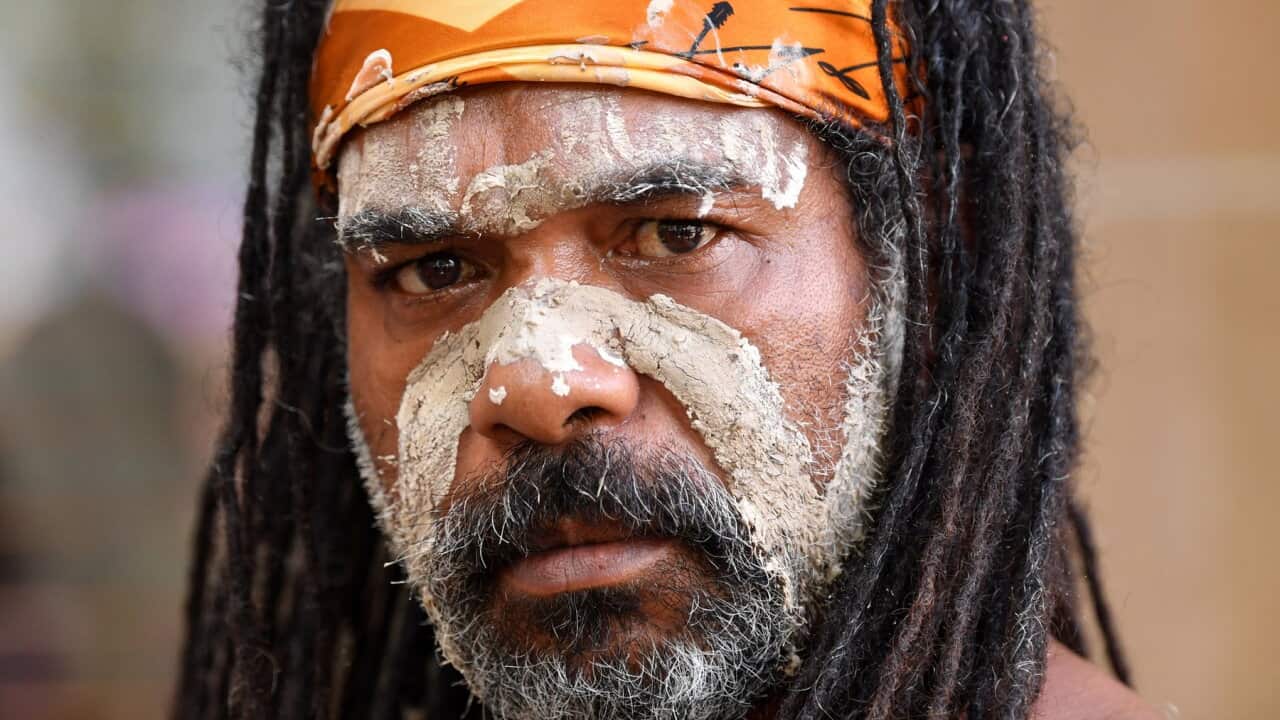 Protestor in Brisbane