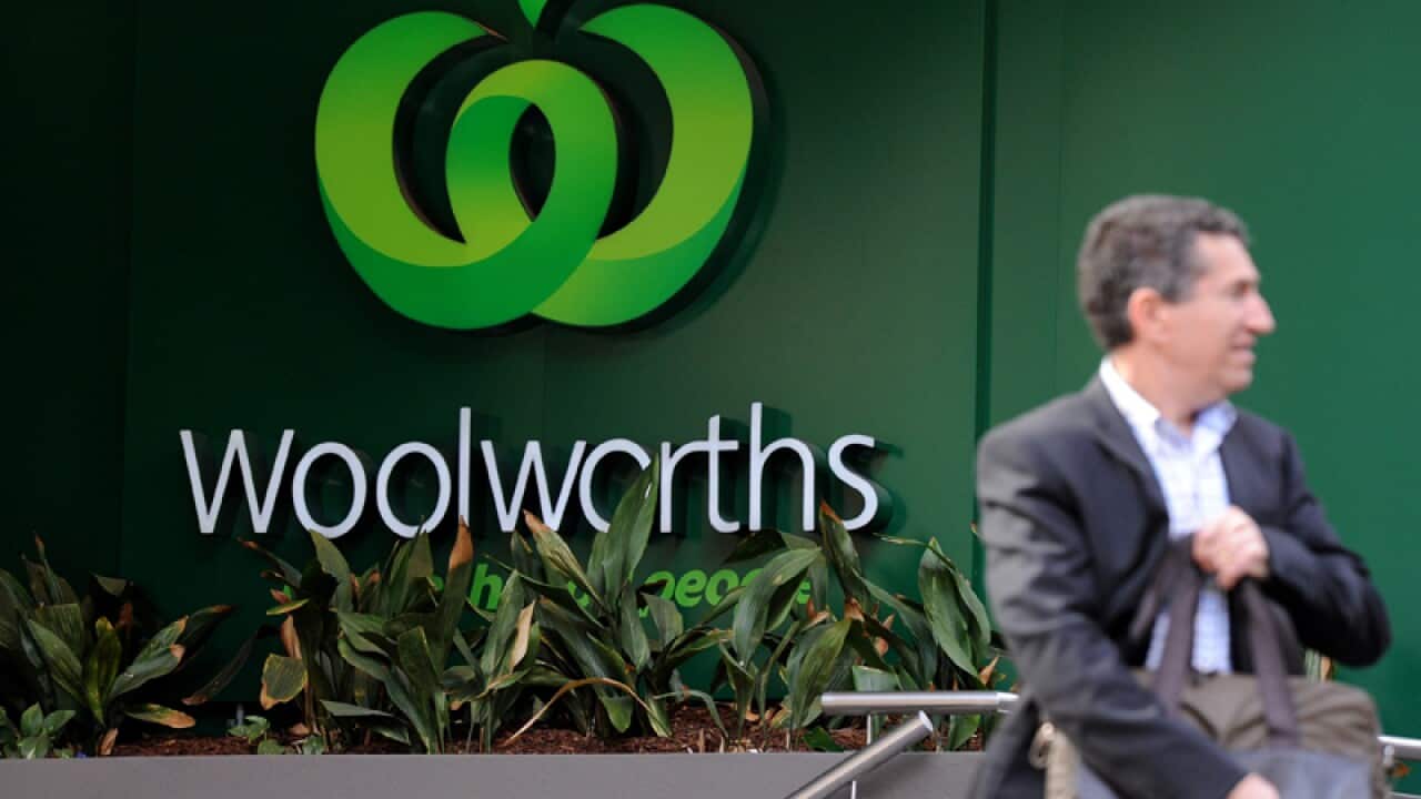 Woolworths signage outside a store in Sydney