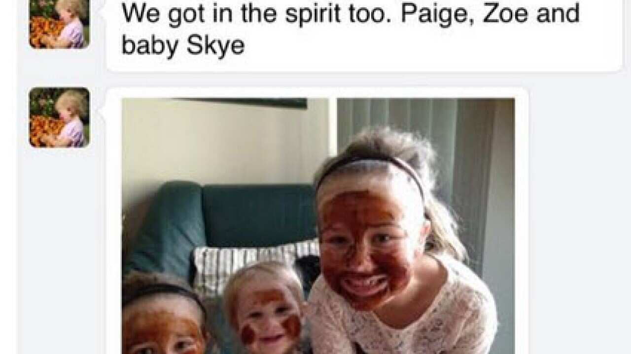 Tennis fans smear Vegemite on faces to support Nick Kyrgios. (Facebook)