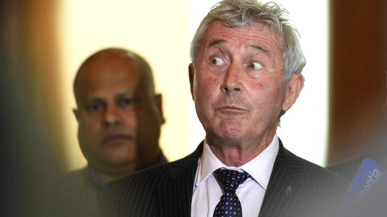 Lawyer Bernard Collaery speaks at a press conference in Canberr.