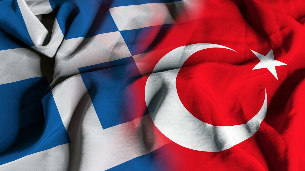 Flags of Greece and Turkey