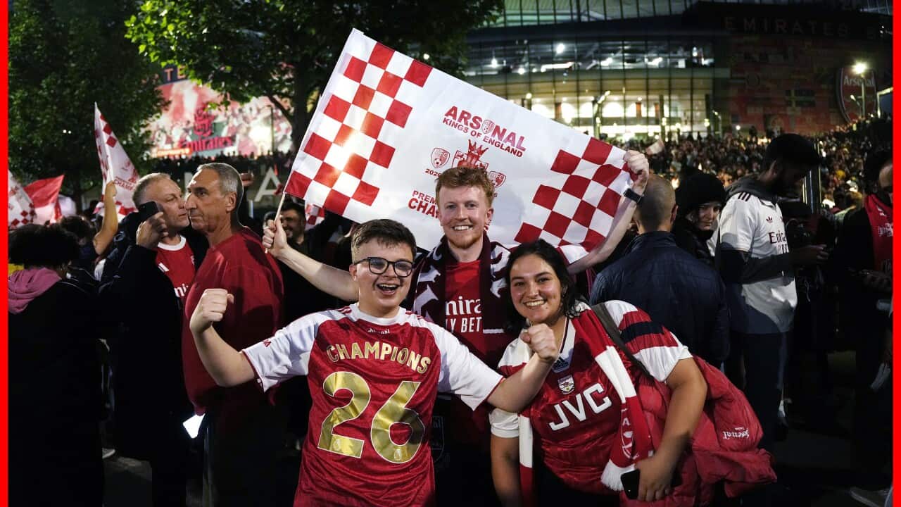 Arsenal fans at the Emirates