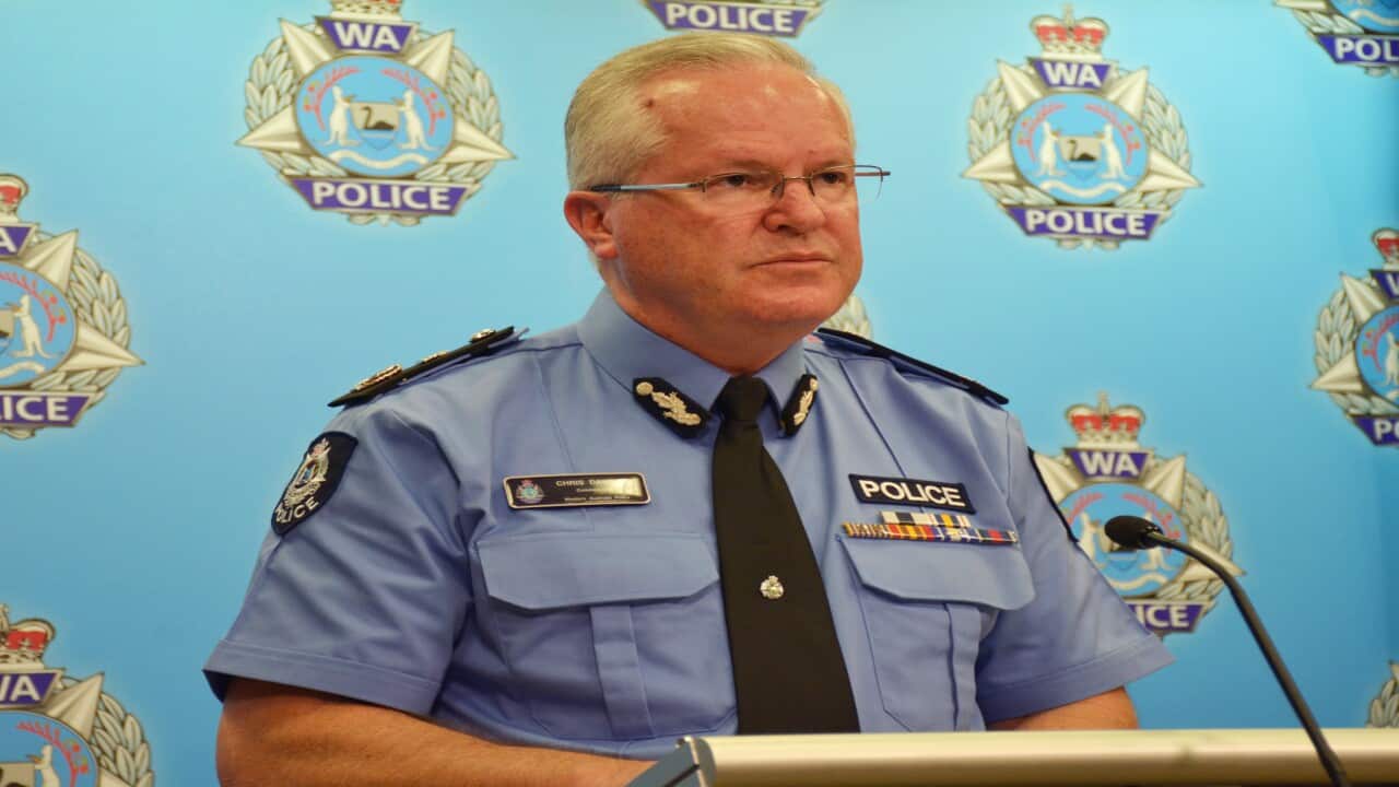 Police Commissioner Chris Dawson addresses the media in Perth, Friday, May 11, 2018.