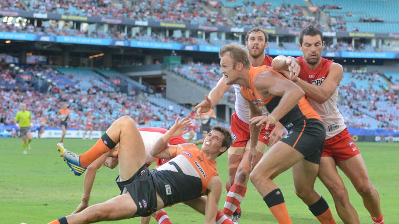 Sydney Swans and Greater Western Sydney players at ANZ Stadium