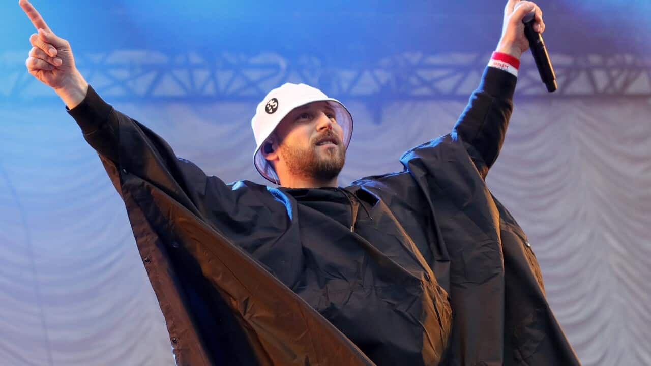 Arnim Teutoburg-Weiss of the German punk rock band Beatsteaks performs on stage during the Rock am Ring festival.
