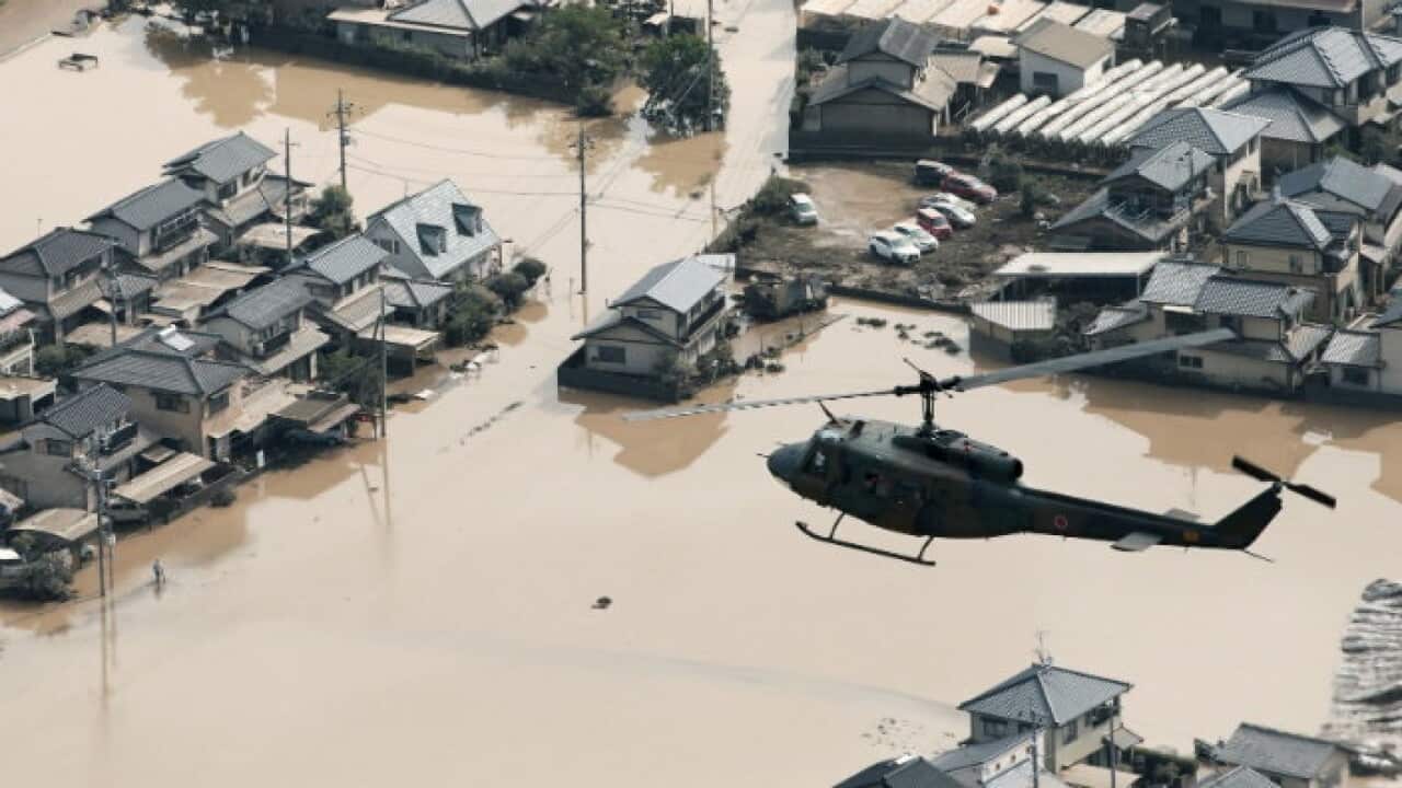 Inundaciones por las lluvias en Japón.