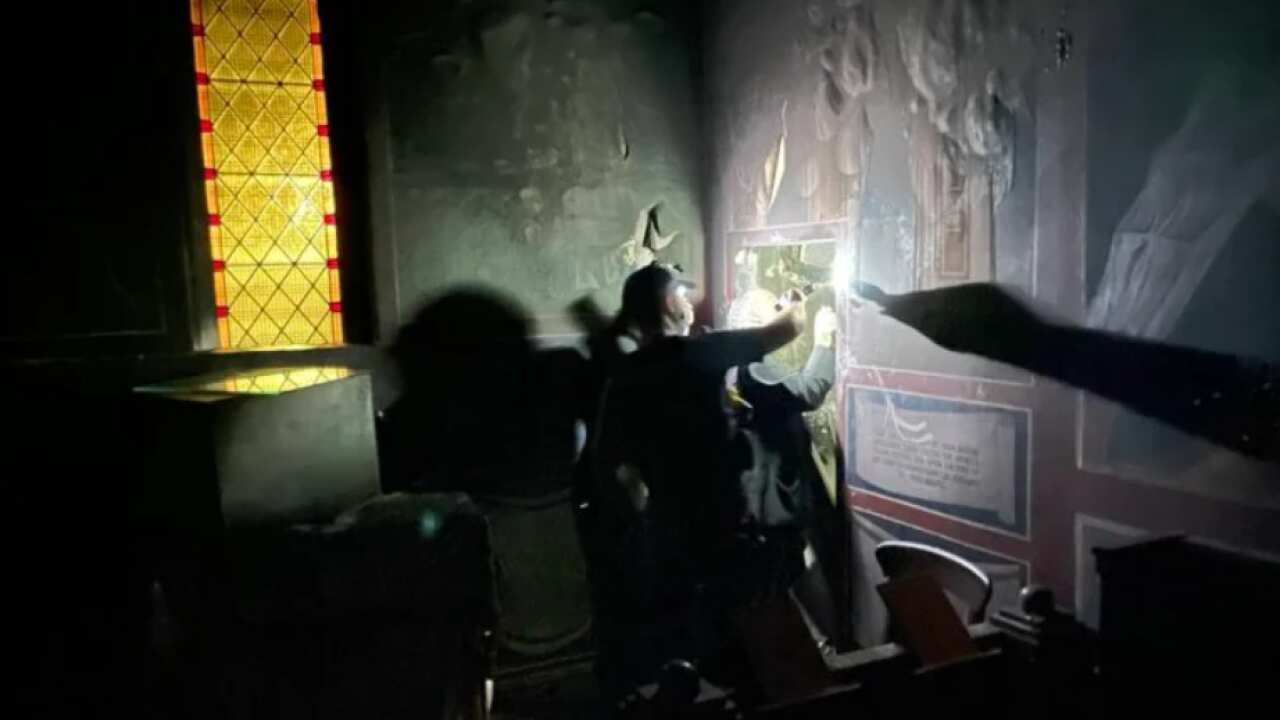 interior of Greek Orthodox Cathedral of the Annunciation of our Lady church in Sydney, damaged by fire