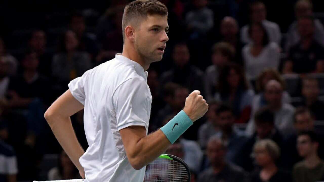 Qualifier Filip #Krajinovic reaches Paris Bercy final beating the runner-up John Isner 6-4 6-7 7-6!!