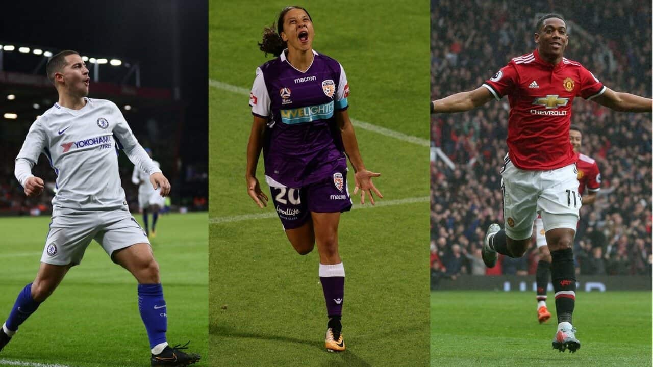 Sam Kerr, Eden Hazard, Anthony Martial