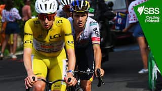 PLATEAU DE SOLAISON, FRANCE - JULY 19: (L-R) Tadej Pogacar of Slovenia and UAE Team Emirates - XRG - Yellow Leader Jersey and Remco Evenepoel of Belgium and Team Red Bull - BORA - hansgrohe compete during the 113th Tour de France 2026, Stage 15 a 183.9km a 155.3km stage from Champagnole to Plateau de Solaison 1501m / #UCIWT / on July 19, 2026 in Plateau de Solaison, France. (Photo by Tim de Waele/Getty Images)
