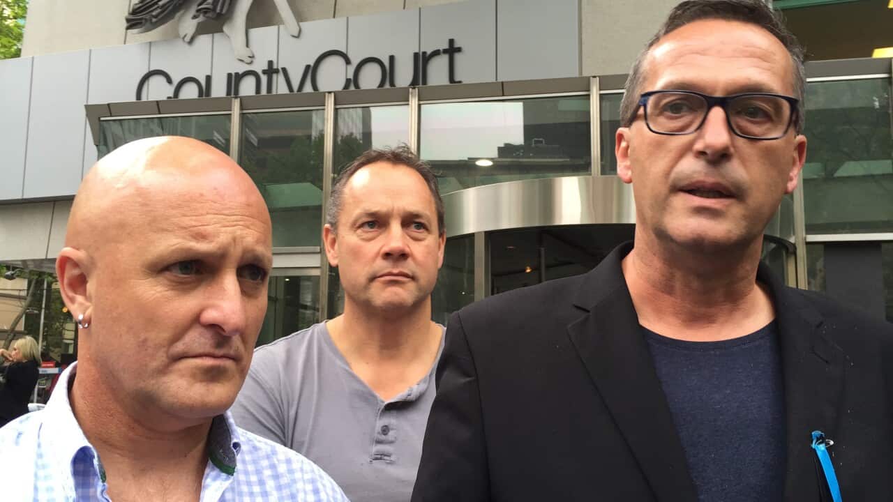 Clergy abuse victims Andrew Collins, Peter Blenkiron and David Ridsdale