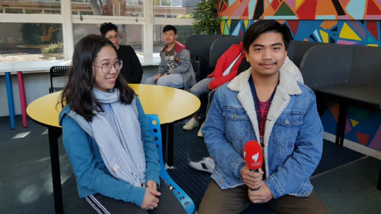 Khmer Language class students