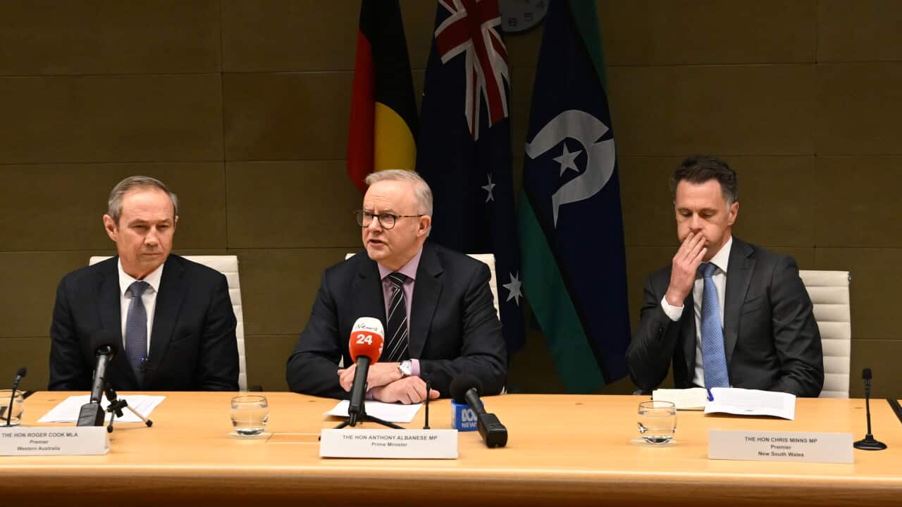 Prime Minister Anthony Albanese holds a press conference following a National Cabinet- AAP