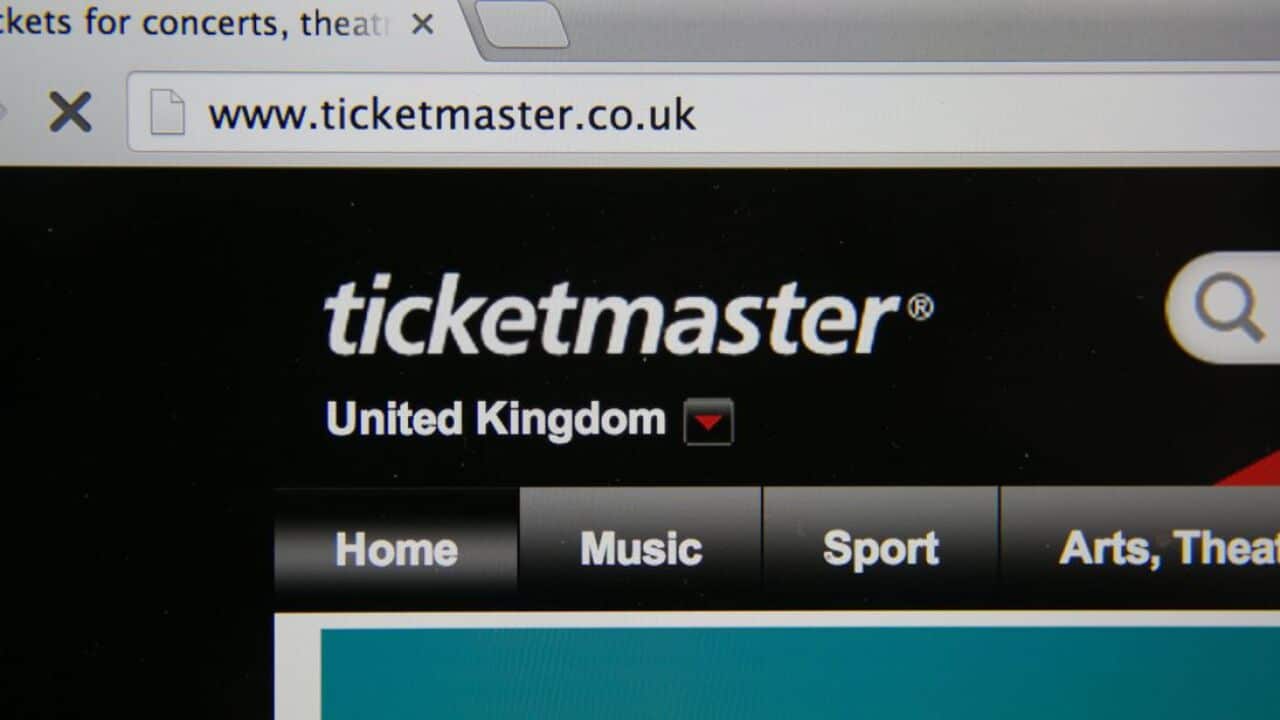 A screenshot of Ticketmaster's website.