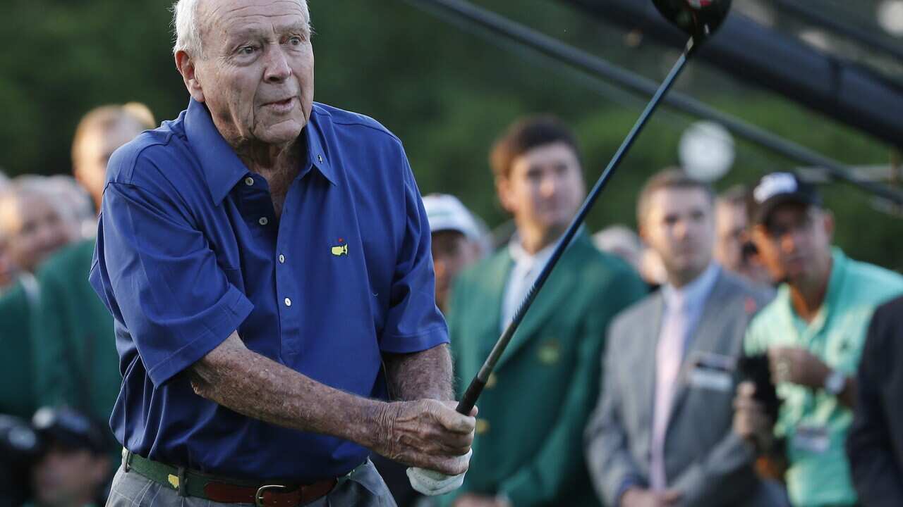 A file picture dated 09 April 2015 shows Arnold Palmer