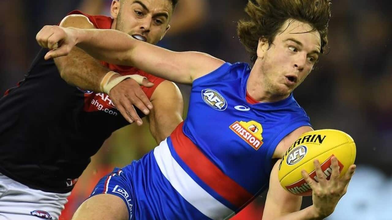 Liam Picken of the Bulldogs in action