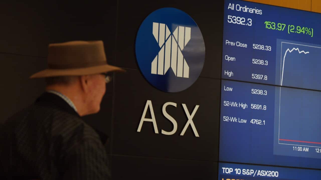 The information boards at the Australian Stock Exchange, Sydney