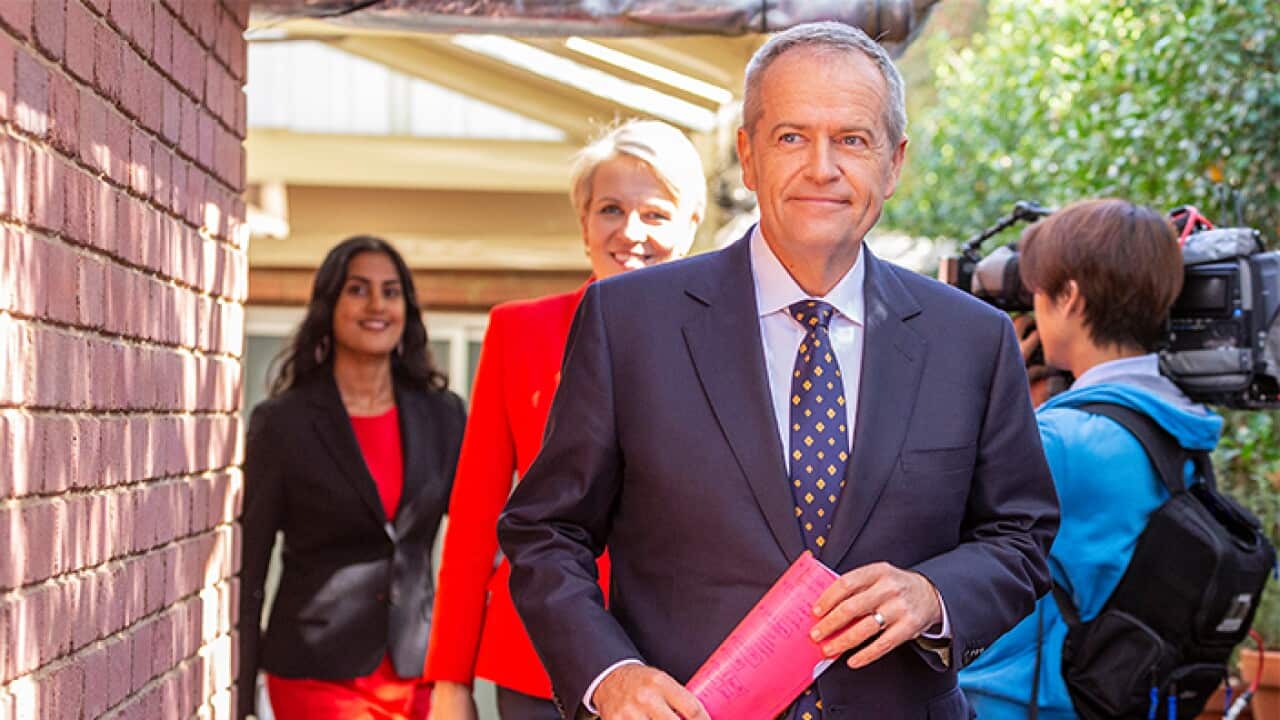 Opposition leader Bill Shorten in Mitcham, Melbourne.