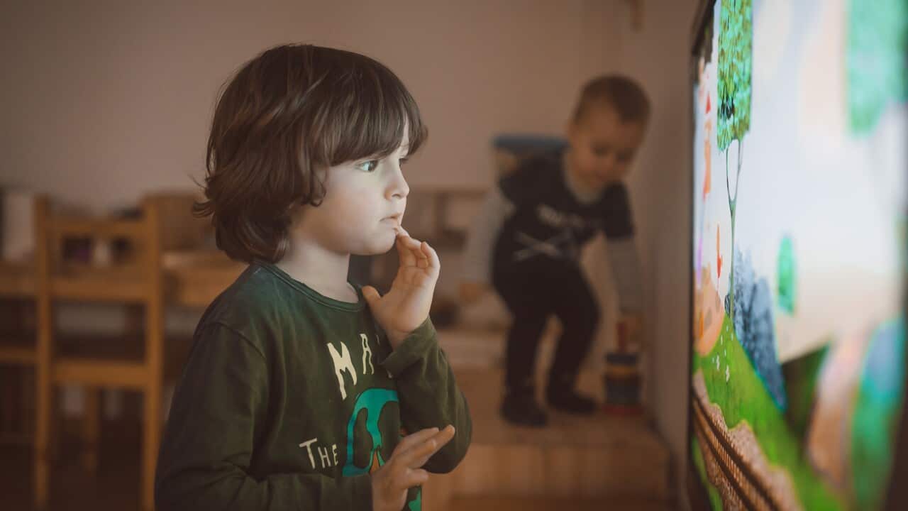 5-year-old watching TV