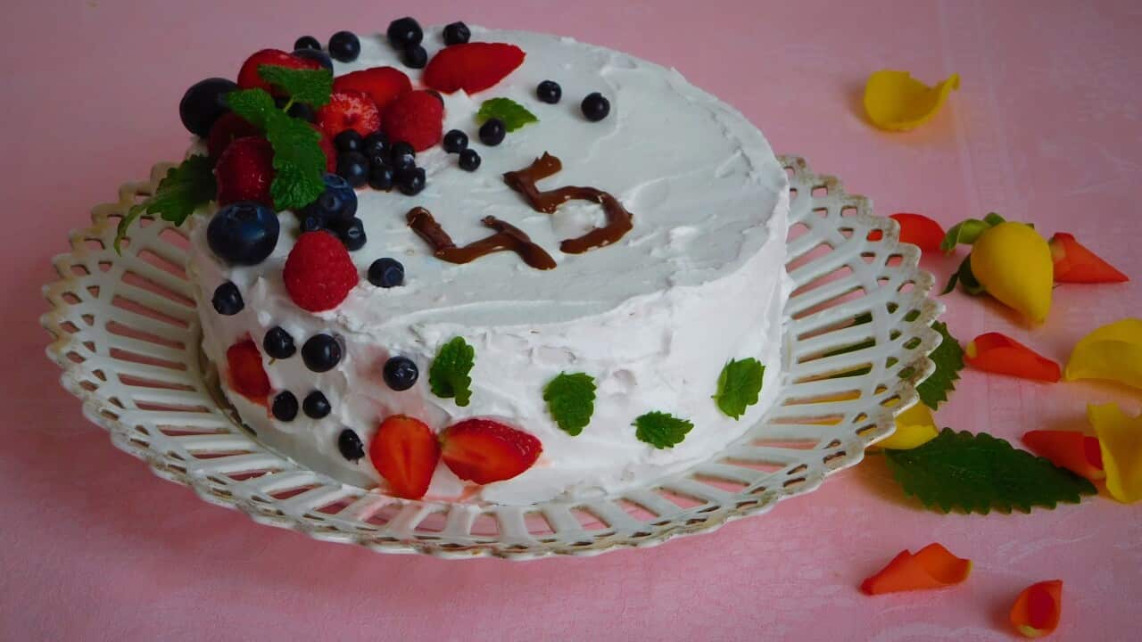 dr. Belovič made us a special cake to celebrate our 45th anniversary of SBS Radio