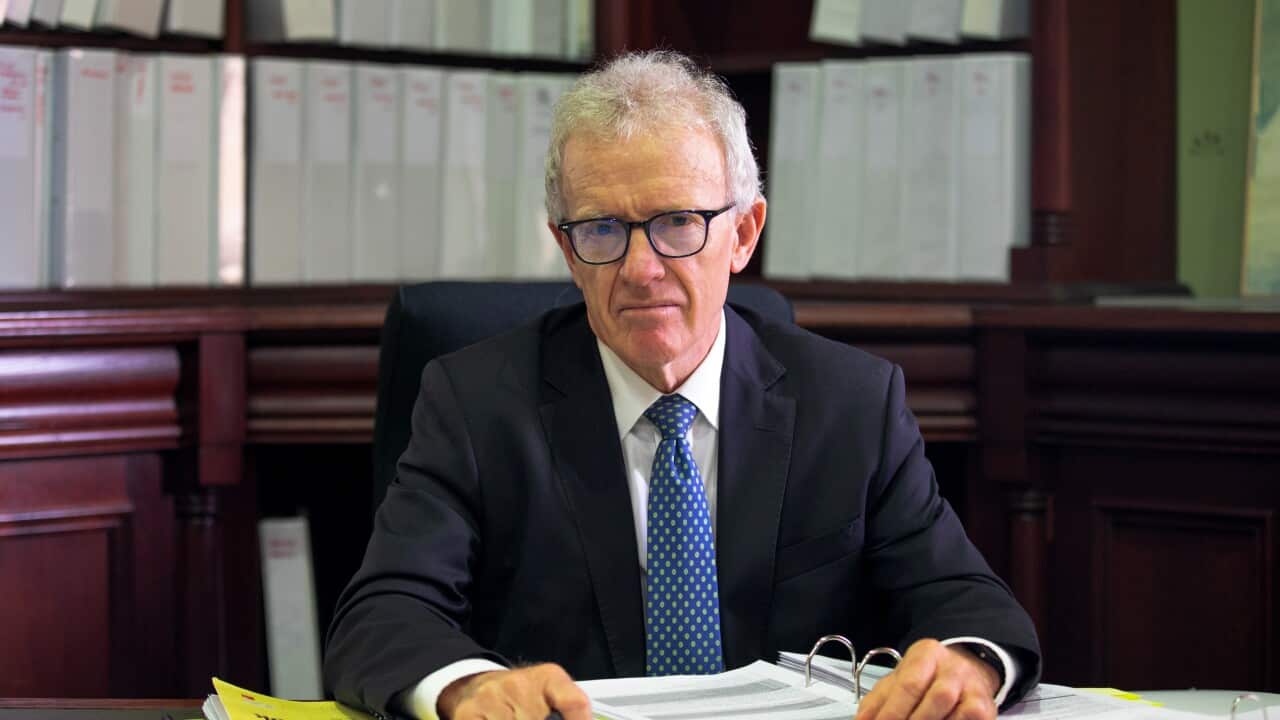 Senior Counsel Assisting Peter Gray providing a statement during the Special Commission of Inquiry into historical LGBTIQ deaths