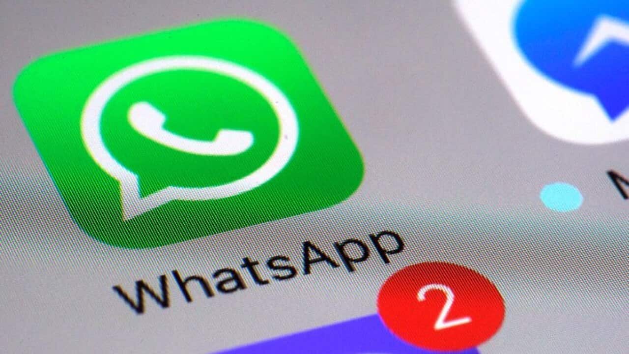 The WhatsApp communications app on a smartphone