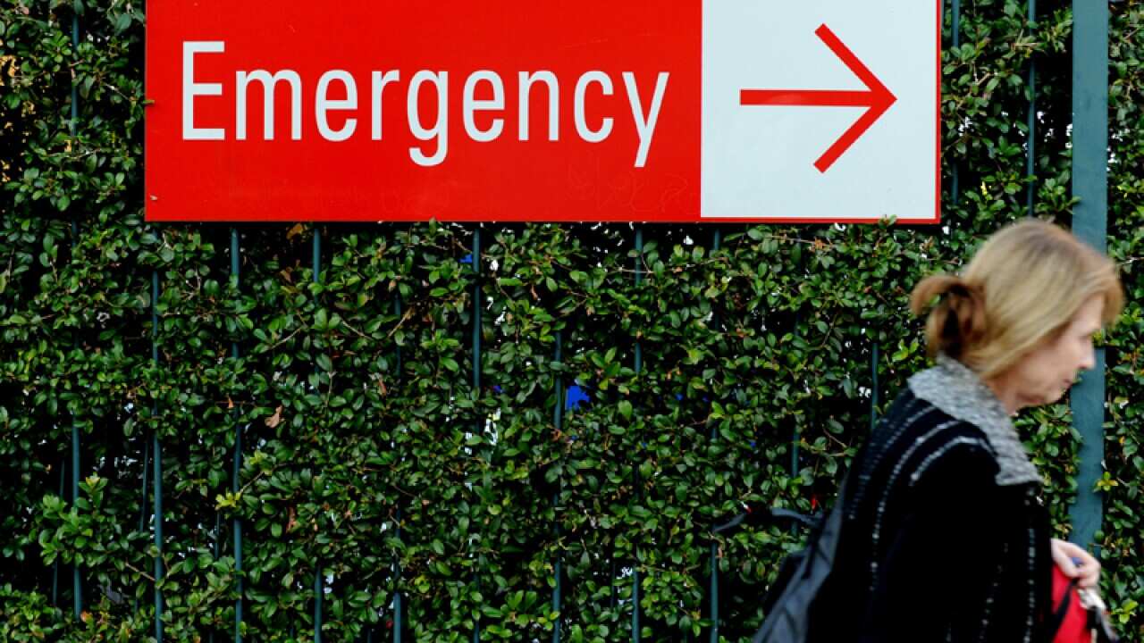 An emergency department sign