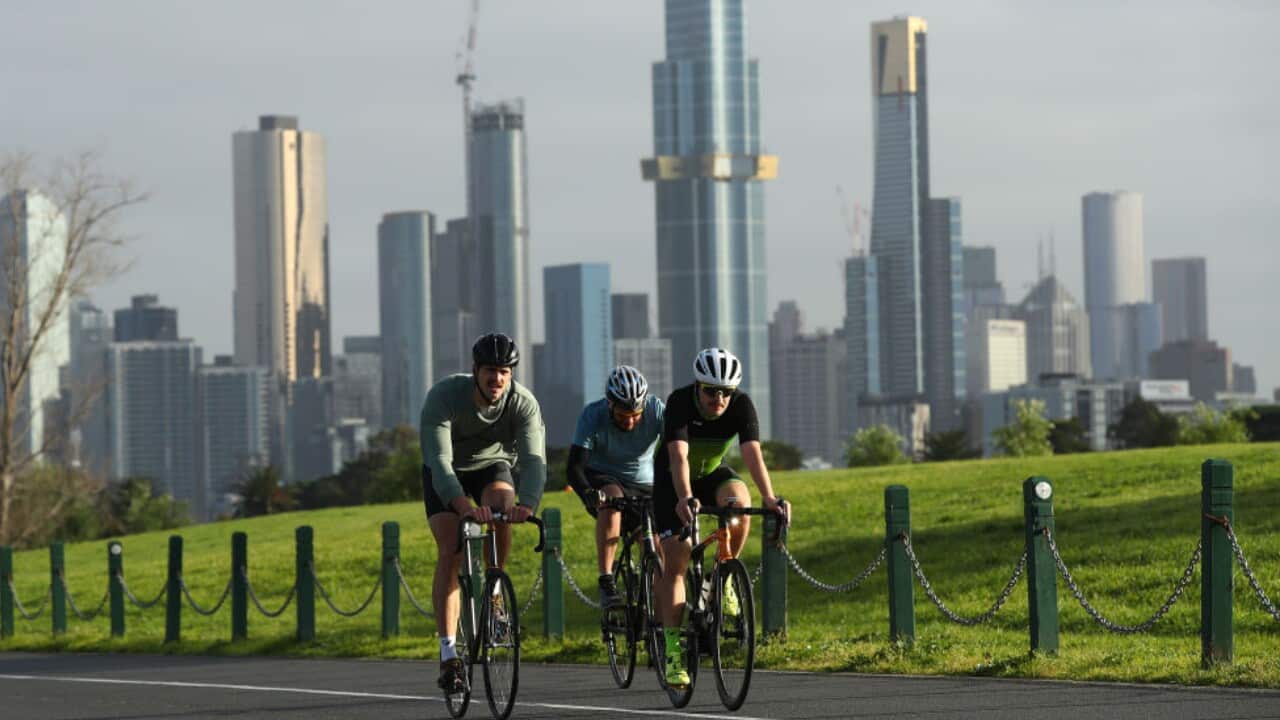 Local cyclists go for a ride in Melbourne