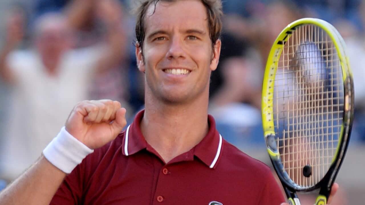 Richard Gasquet following a win