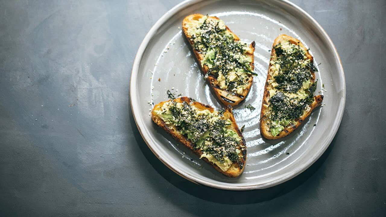 Furikake on avocado toast