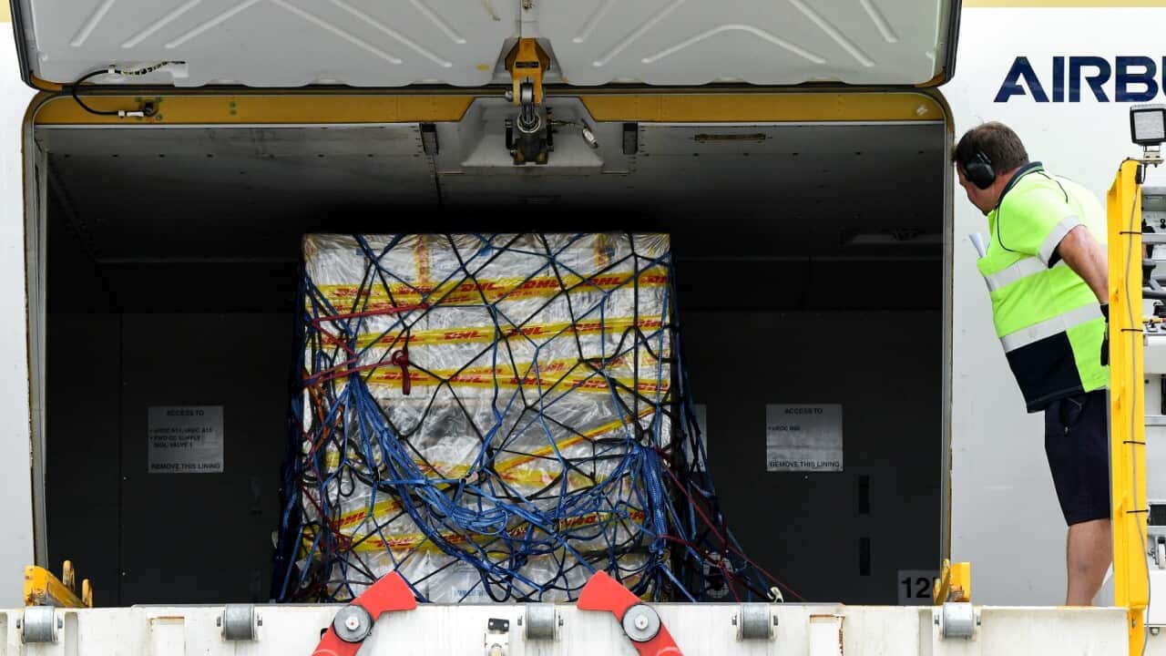 Pfizer vaccine arrival in Sydney