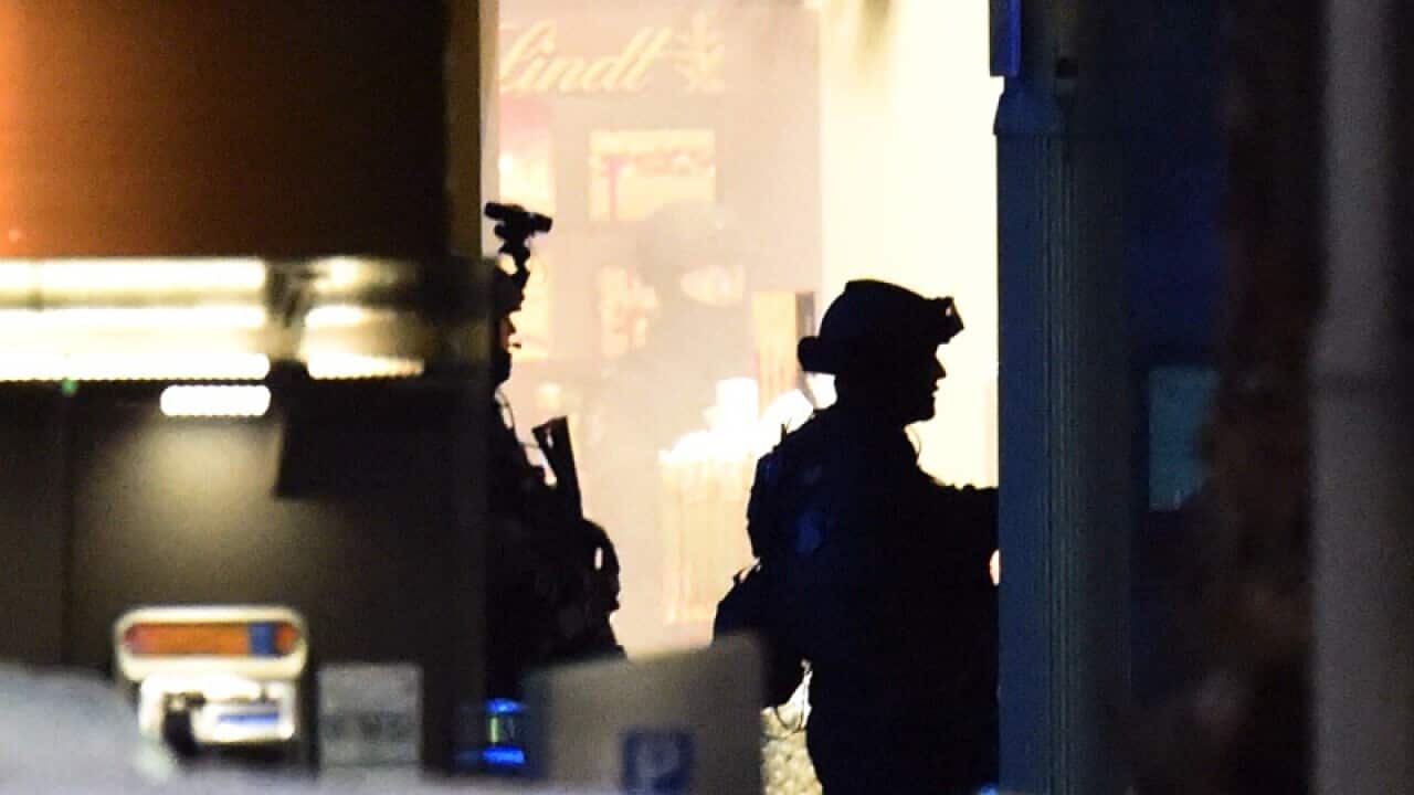 Police officers during the Lindt Cafe siege
